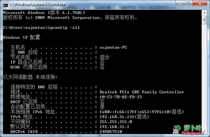 ipconfig